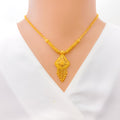 Delightful Dangling Chain 22k Gold Necklace Set