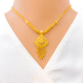 Delightful Dangling Chain 22k Gold Necklace Set