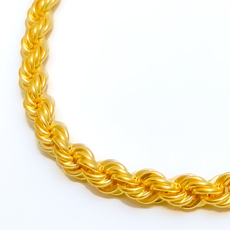 Medium 22k Gold Hollow Rope Chain - 24"