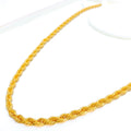 Thick 22k Gold Hollow Rope Chain - 24"