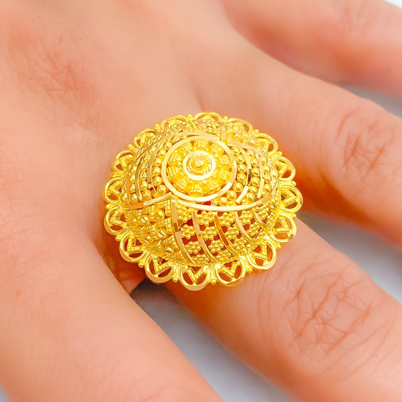 Bespoke Radiant 22k Gold Statement Ring