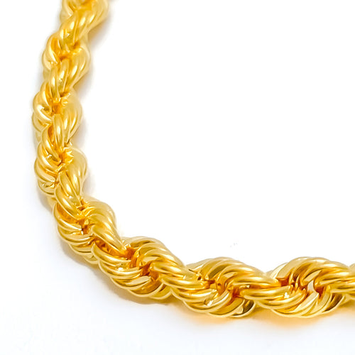 Thick 22k Gold Hollow Rope Chain - 22"