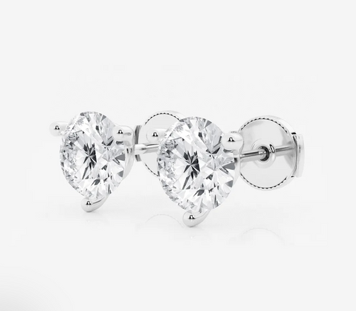 Custom Order - 4ct Diamond Solitaire Earrings