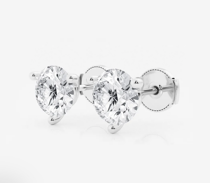 Custom Order - 4ct Diamond Solitaire Earrings