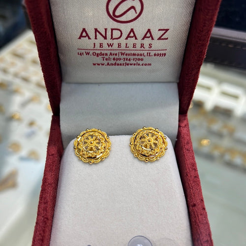 Radiant Floral 22k Gold Earrings