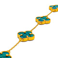 Graceful Malachite Flower 21k Gold Bracelet