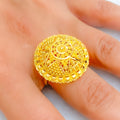Stunning Engraved 22k Gold Statement Ring