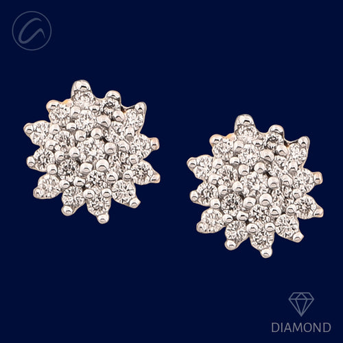 Graceful Cluster 18K Gold + Diamond Earrings