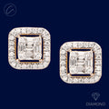 Posh Evergreen Square 18K Gold + Diamond Earrings