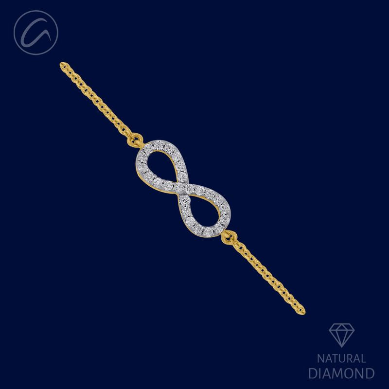 Luminous Infinity Loop Diamond + 18k Gold Bracelet
