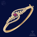 Priceless Floral Vine Diamond + 18k Gold Bangle Bracelet