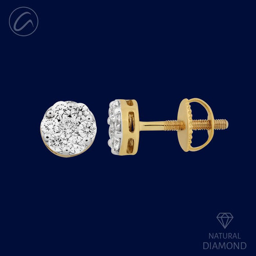 Classic Cluster 18K Gold + Diamond Earrings