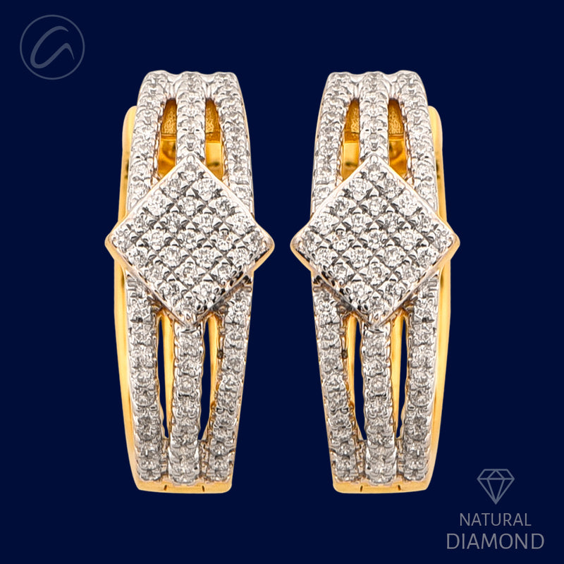 Delightful Dressy 18K Gold + Diamond Bali Earrings 