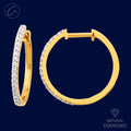 Evergreen Single line 18K Gold + Diamond Bali Earrings 