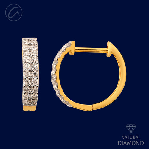 Ritzy Shimmering 18K Gold + Diamond Bali Earrings 