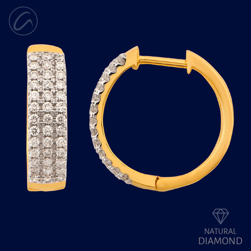 Versatile Layered 18K Gold + Diamond Bali Earrings 