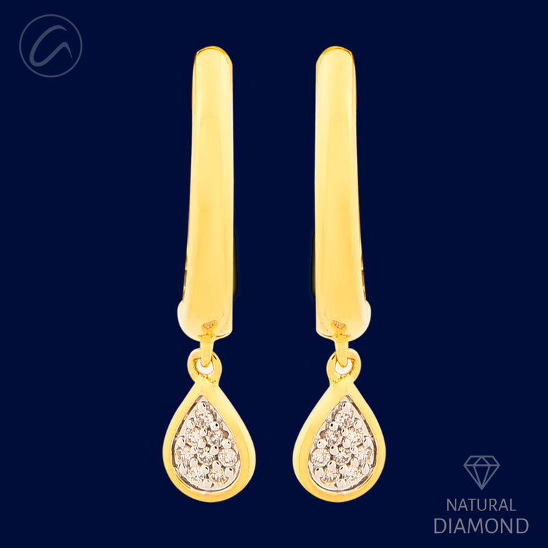 Delicate Drop 18K Gold + Diamond Bali Earrings