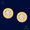 Plush Bezel Setting 18K Gold + Diamond Earrings