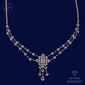 Captivating Shiny Floral Vine Diamond + 18k Gold Necklace Set