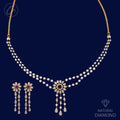 Modest Blooming Flower Diamond + 18k Gold Necklace Set