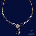 Modest Blooming Flower Diamond + 18k Gold Necklace Set