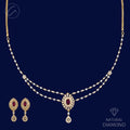 Twinkling Flawless Marquise Diamond + 18k Gold Necklace Set