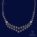 Dainty Lined Shiny Drop Diamond + 18k Gold Necklace Set