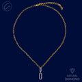 Posh Oval Link Diamond + 18k Gold Necklace Set
