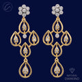 Dainty Lined Shiny Drop Diamond + 18k Gold Necklace Set