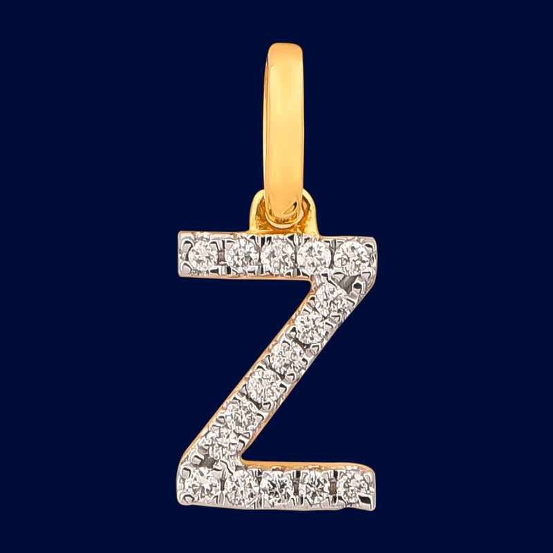 Z Diamond Letter + 18k Gold Pendant