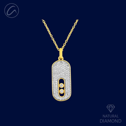 Modern Contemporary 18k Gold + Diamond Necklace