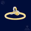 Posh Knotted 18K Gold + Diamond Ring