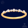 Shiny Alternating Diamond + 18k Gold Band Ring