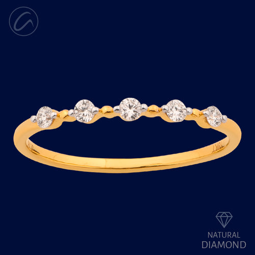 Dainty Dazzling Diamond + 18k Gold Band Ring