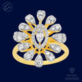 Glimmering Sophisticated 18K Gold + Diamond Statement Ring
