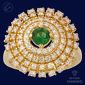 Delightful Domed Flower 18K Gold + Diamond Statement Ring