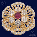 Blooming Ornamental Floral 18K Gold + Diamond Statement Ring