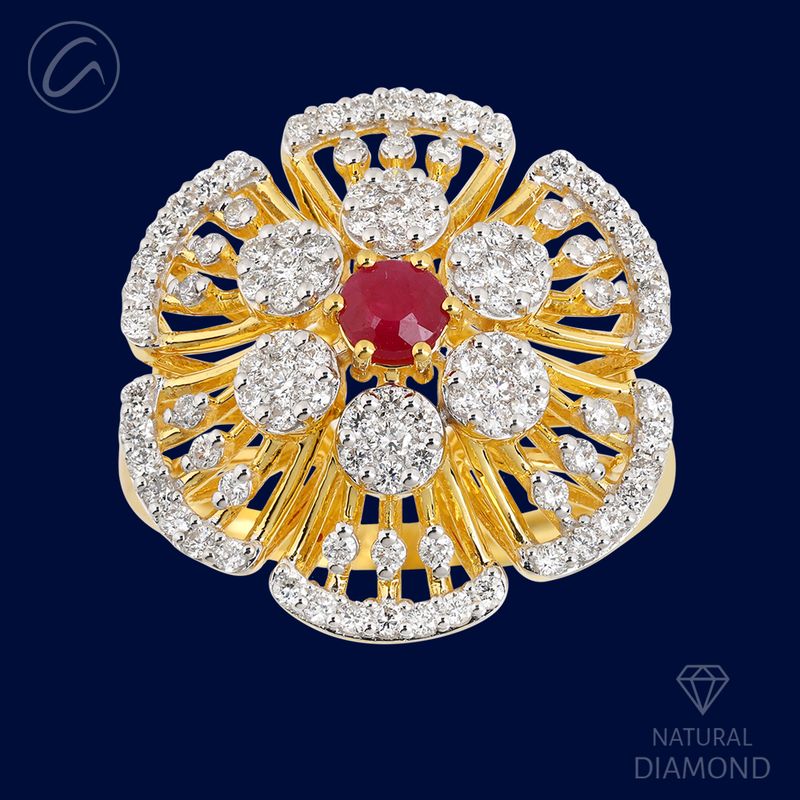 Timeless Floral 18K Gold + Diamond Statement Ring