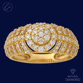 Dazzling Floral Striped 18K Gold + Diamond Statement Ring