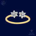 Iconic Twin Flower 18K Gold + Diamond Ring