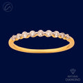 Shimmering Slender Diamond + 18k Gold Band Ring