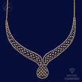 Elegant Contemporary Drop Diamond + 18k Gold Necklace Set