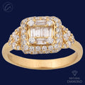 Shiny Attractive Geometric 18K Gold + Diamond Ring
