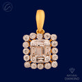 Classy Antique Style Diamond + 18k Gold Pendant Set