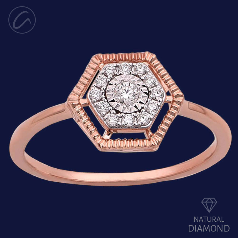 Luxurious Rose 18k Gold + Diamond Ring
