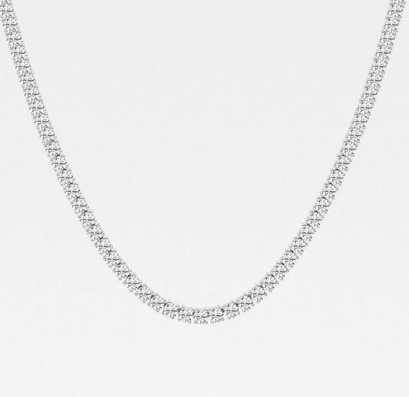 Custom - Diamond Tennis Solitaire Necklace