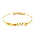 Glowing Dual Lined 22k Gold Flexi Bangle Bracelet W/Pearl