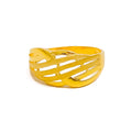 Versatile Interlinked Striped 22k Gold Ring 