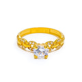 Gleaming Eternal 22k Gold CZ Ring