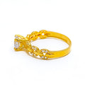 Gleaming Eternal 22k Gold CZ Ring